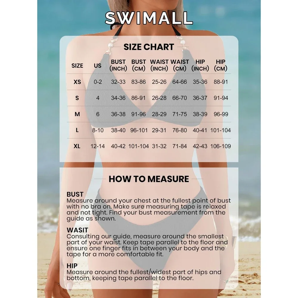 swimall Women's Halter Cheeky Bikini Sets Triangle Sexy Two Piece Swimsuit S - Picture 5 of 5